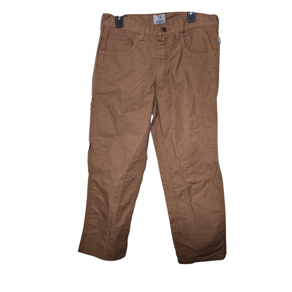 Tyndale Mens Welding Flame Resistant Canvas Pants Jeans Brown Tan Size 35W x 30L